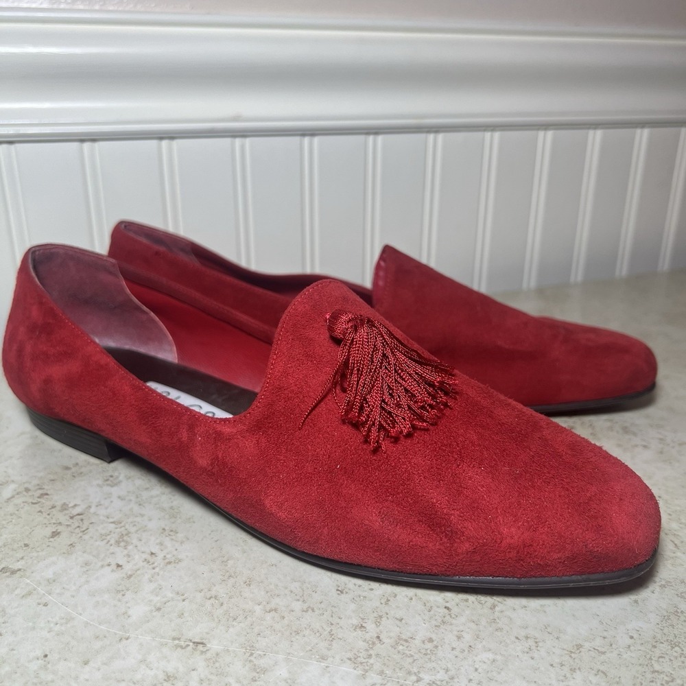 UNISA Spain Vintage Crimson Red Suede Tassel Loafers Women's Size 10 B Low Heel